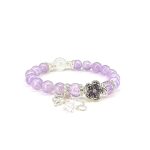 Amethyst White Ghost White Crystal Square Bracelet