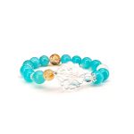 White Crystal Nine-Tailed Fox Strand with Tianhe Stone